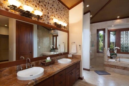 Luxury Bathroom 2 with Double Vanity at Hale Mele in Mauna Lani
